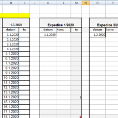 Excel evidence snášky